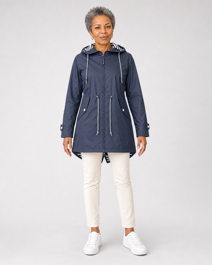 Thandi waterproof rain jacket in navy