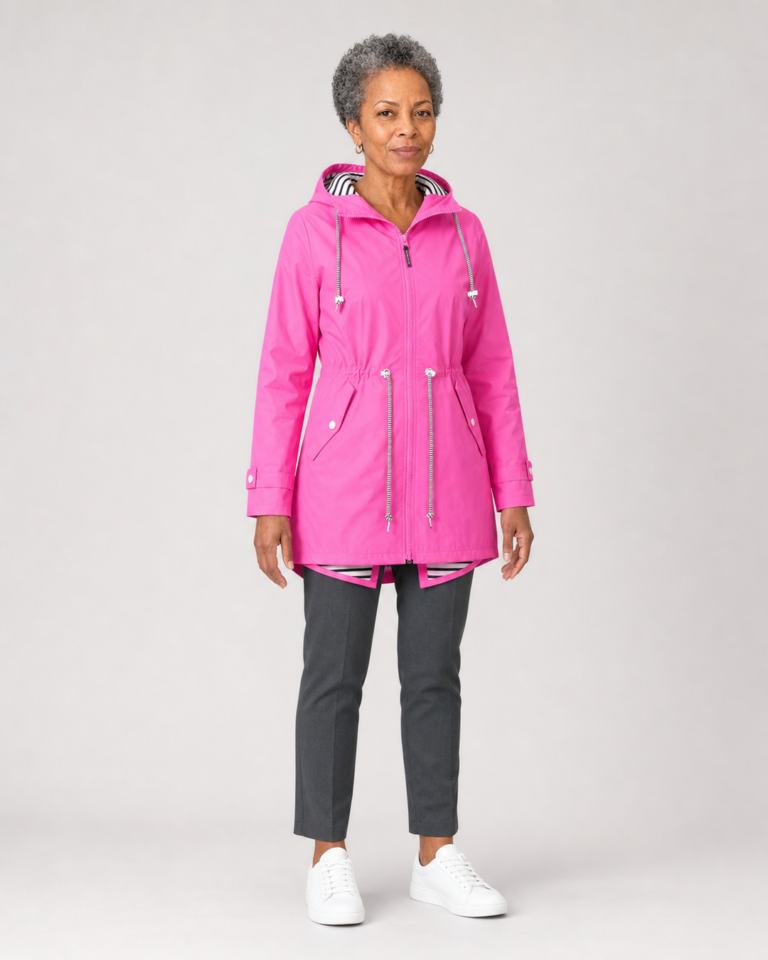 Thandi waterproof rain jacket in rose red