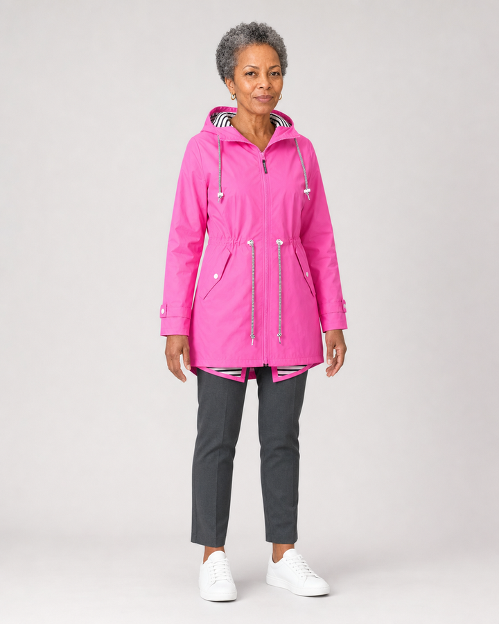 Thandi waterproof rain jacket in rose red