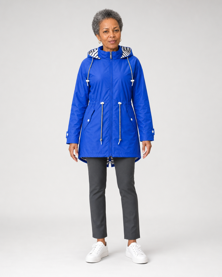 Thandi waterproof rain jacket in blue