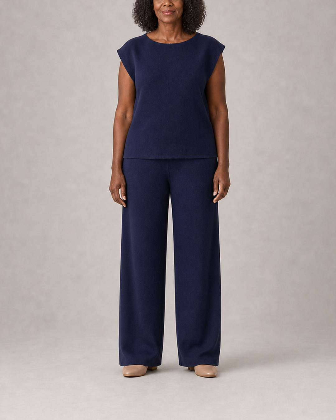 Charlotte in navy blue