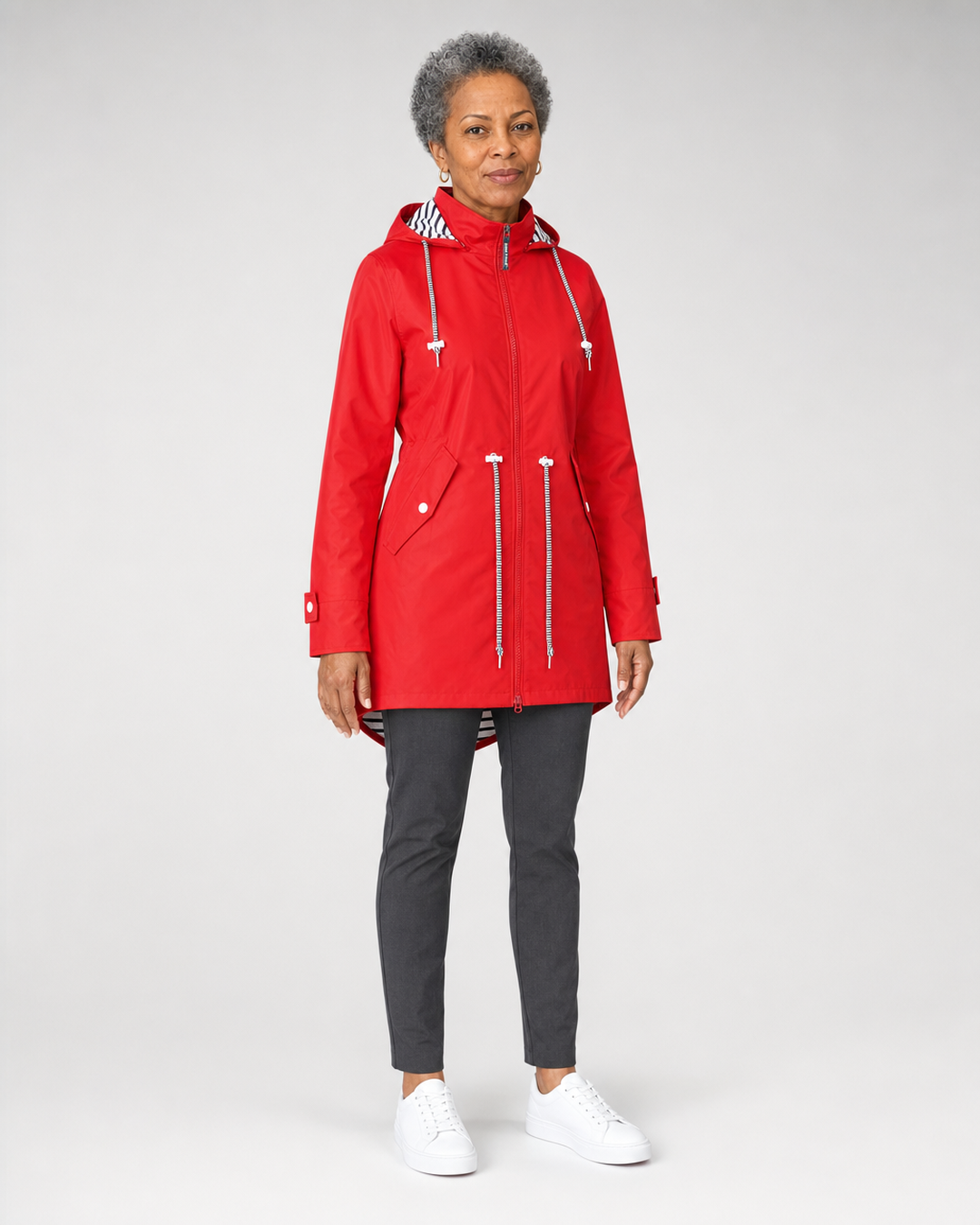 Thandi waterproof rain jacket in red