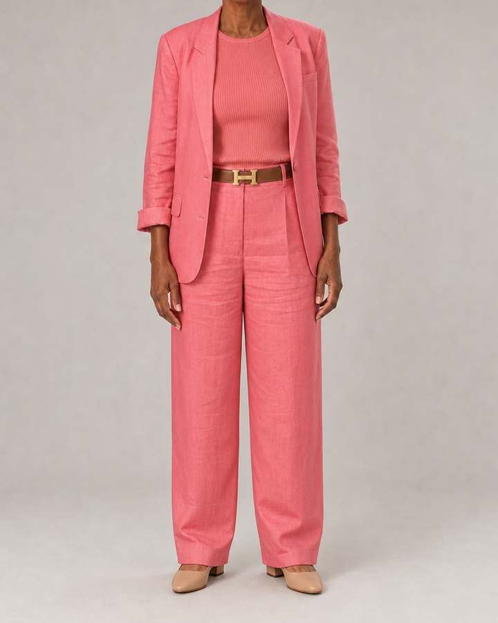 Erin in coral pink