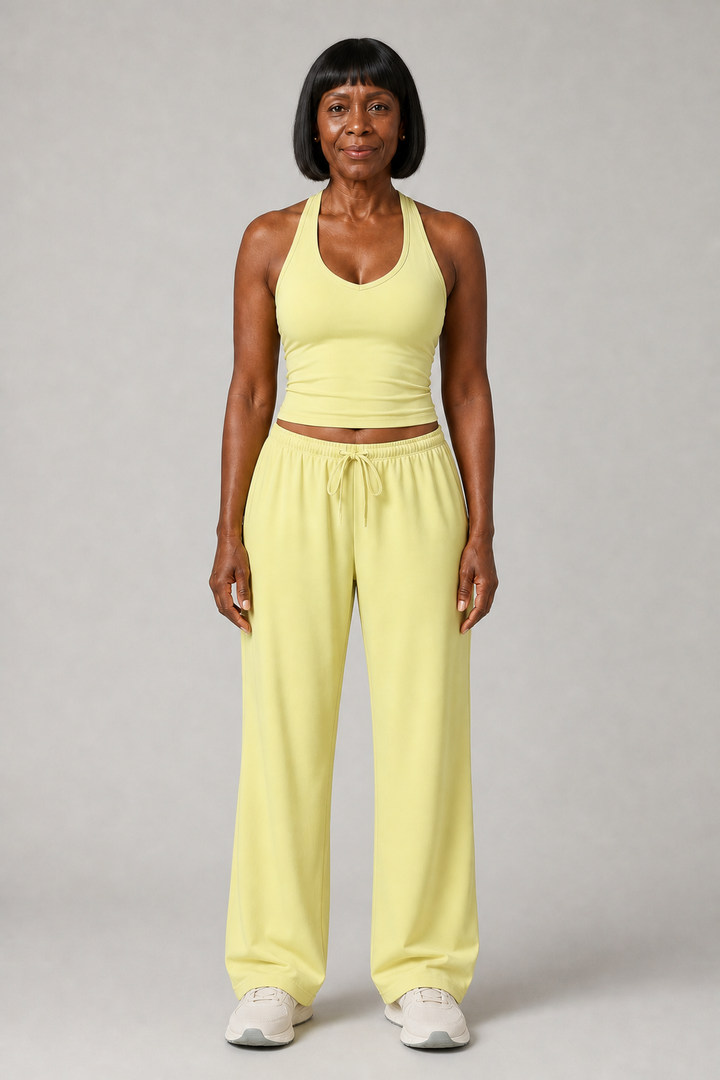 Novella in Pale Yellow Tank + Trousers