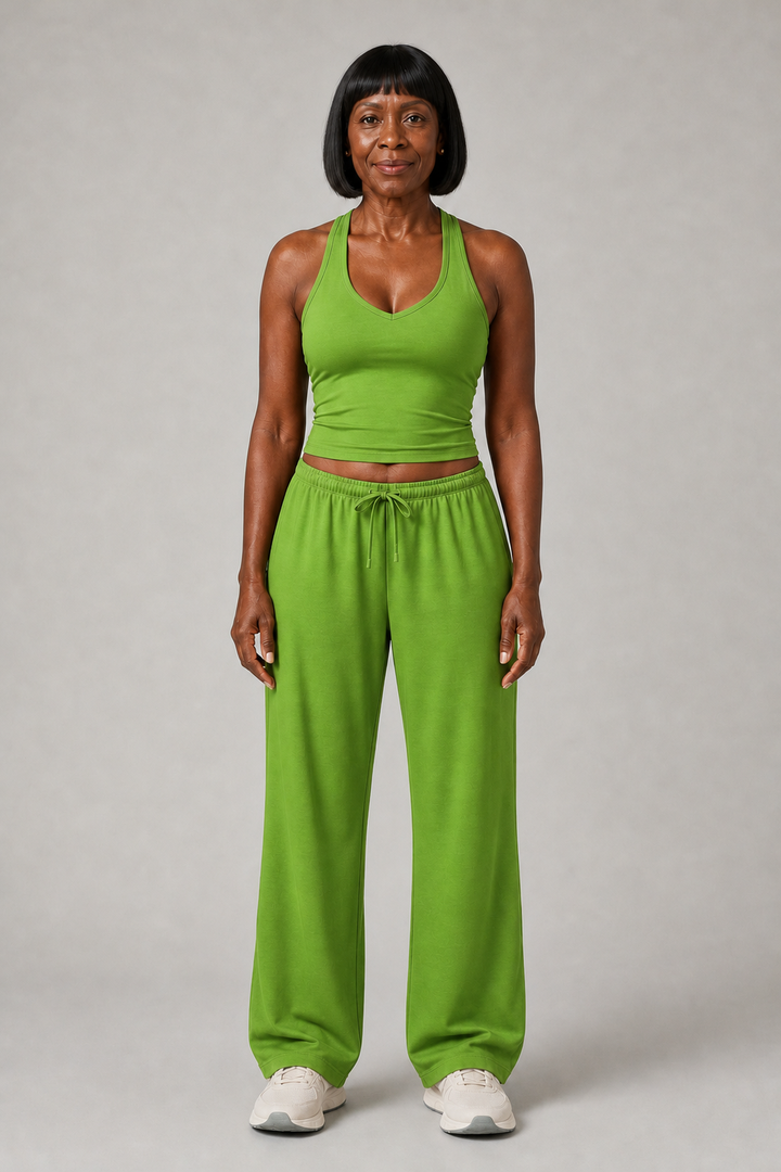 Novella in Green Tank + Trousers