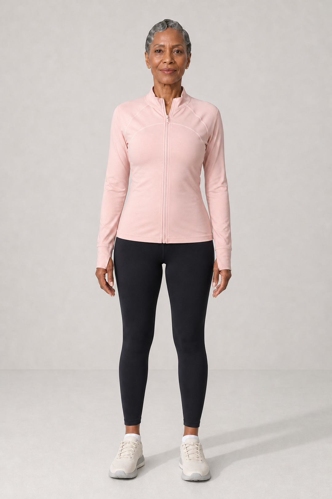 Philomena in Pink Jacket + Black Trousers