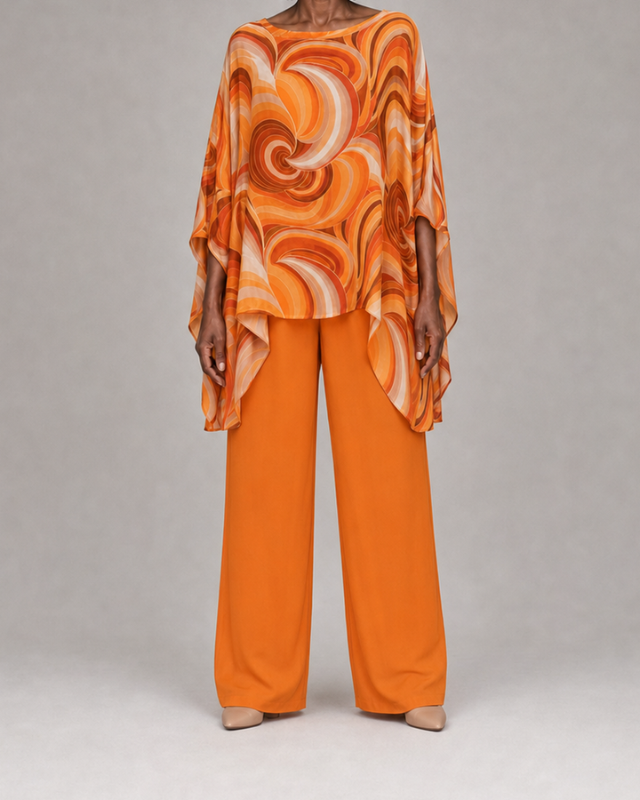 Lorna in pumpkin orange