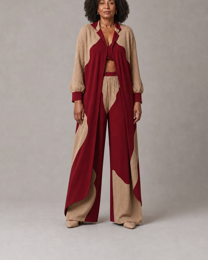 Anna in burgundy red