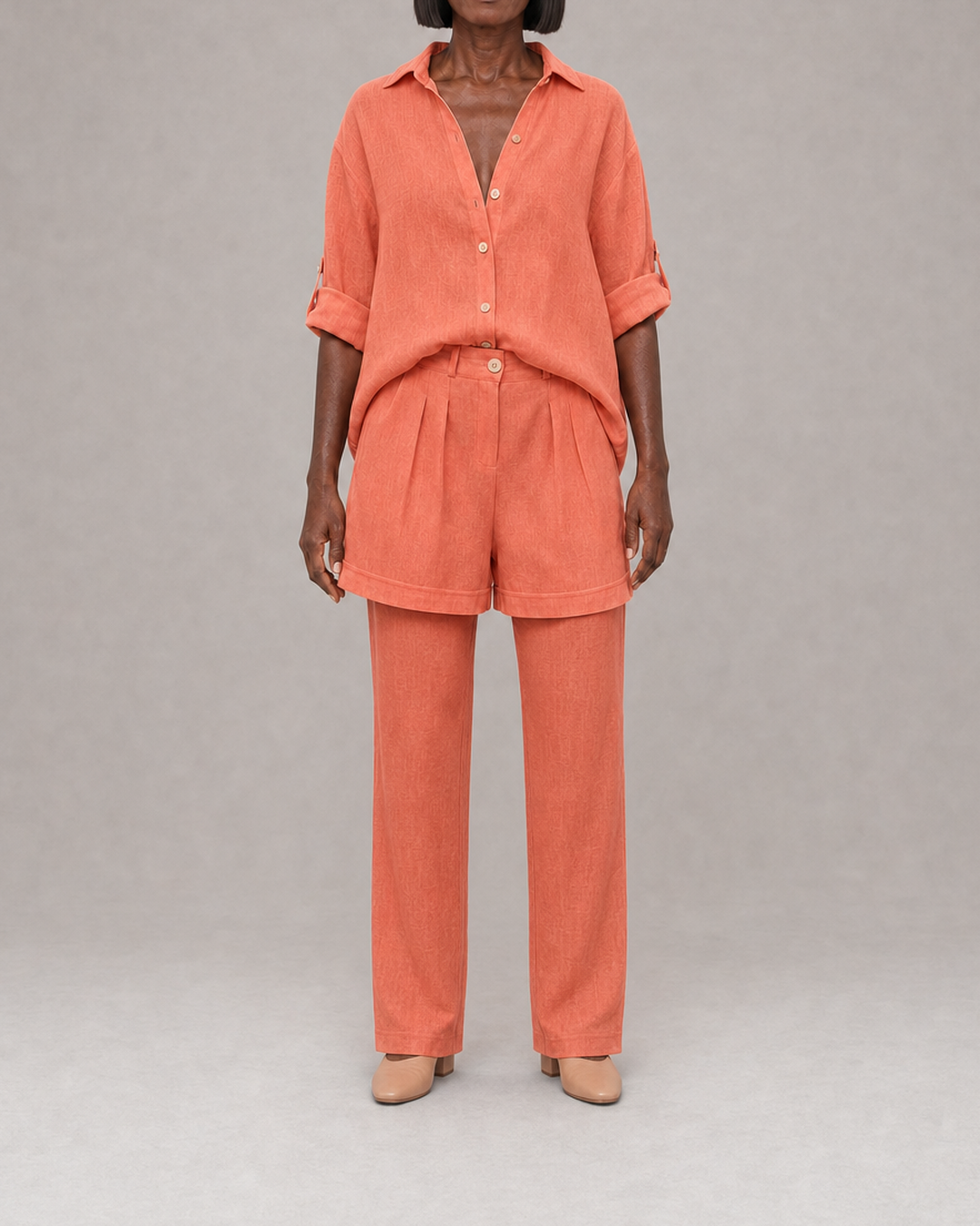 Callie in coral orange