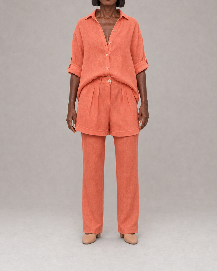 Callie in coral orange