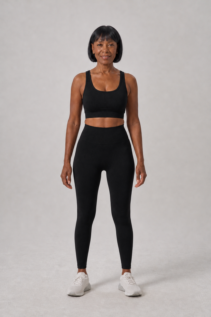 Octavie in Black Bra + Long Trousers