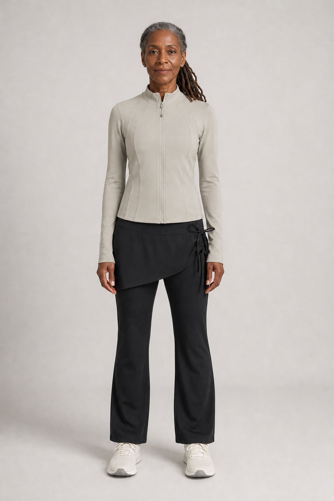 Khadijah in White & Black Two-Piece