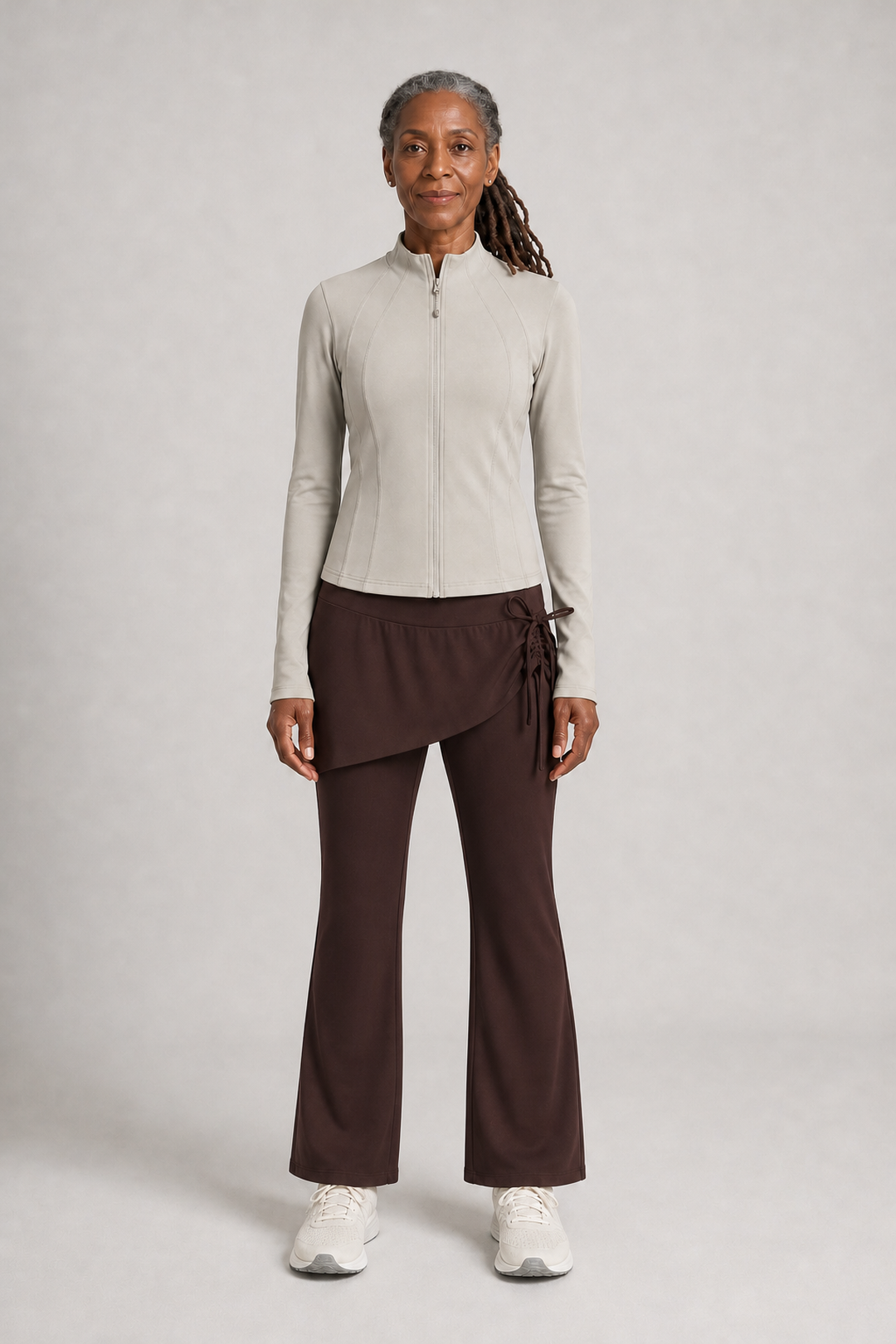 Khadijah in White & Mocha Two-Piece