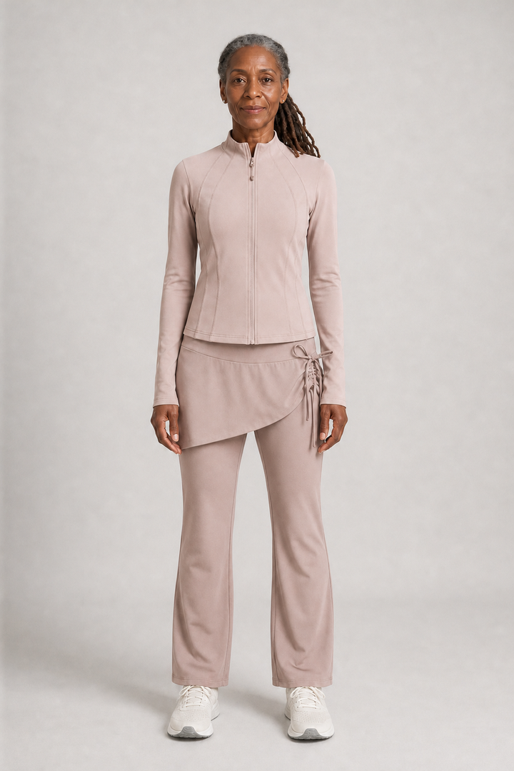 Khadijah in Pink & Black Two-Piece