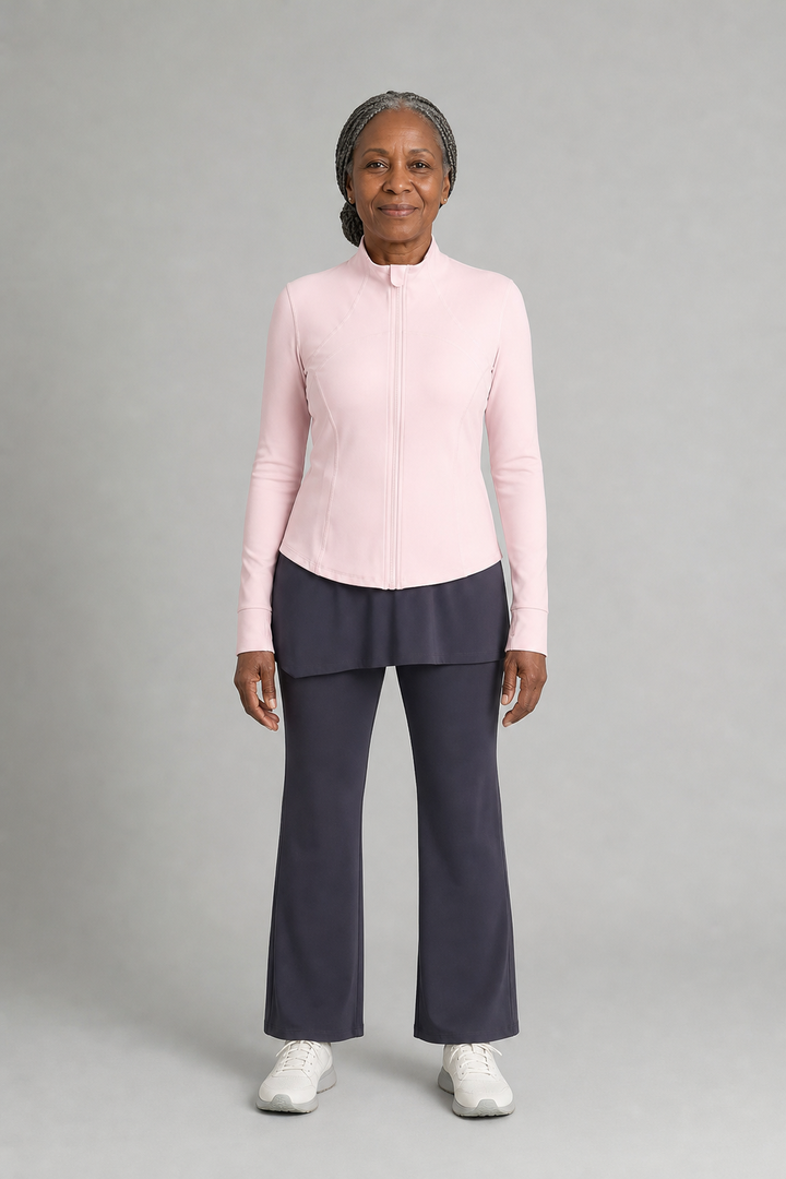 Jacinda in Pink & Gray Two-Piece