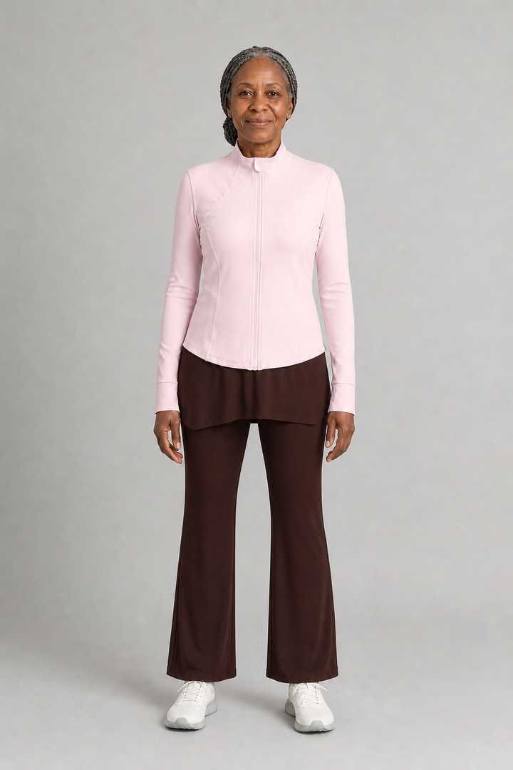 Jacinda in Pink & Mocha Two-Piece