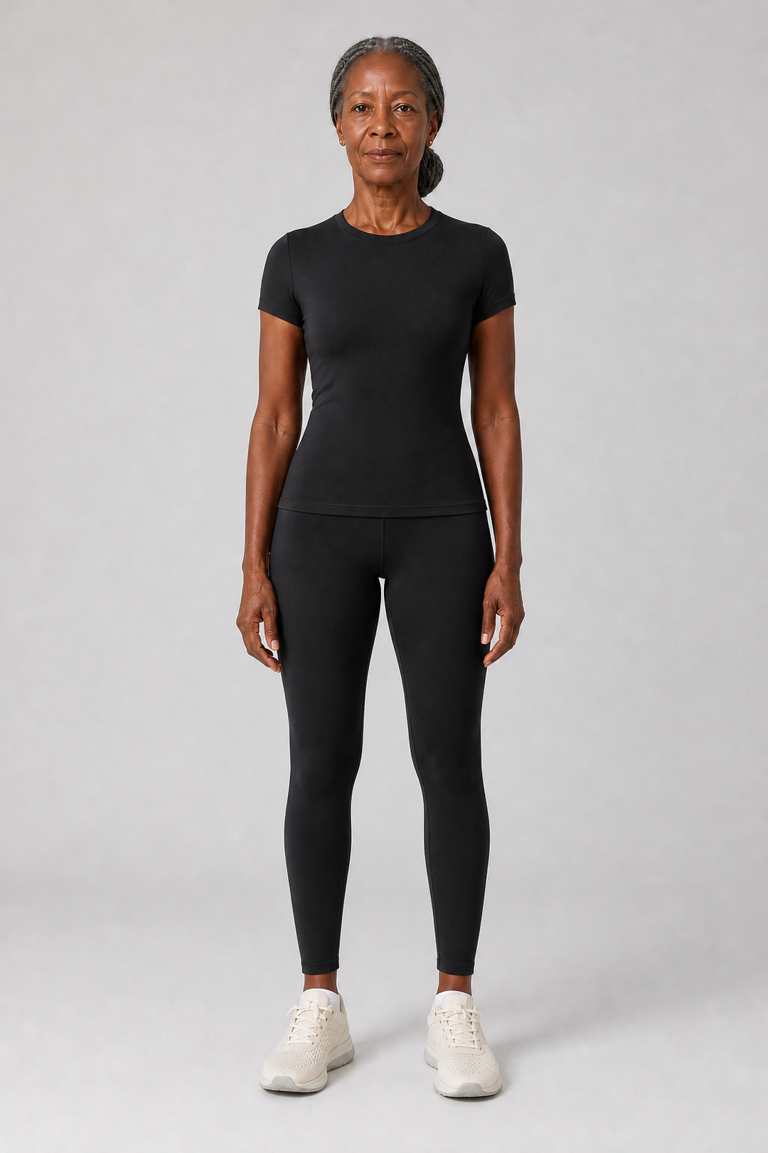 Omolade in Black Short-Sleeve Top + Trousers