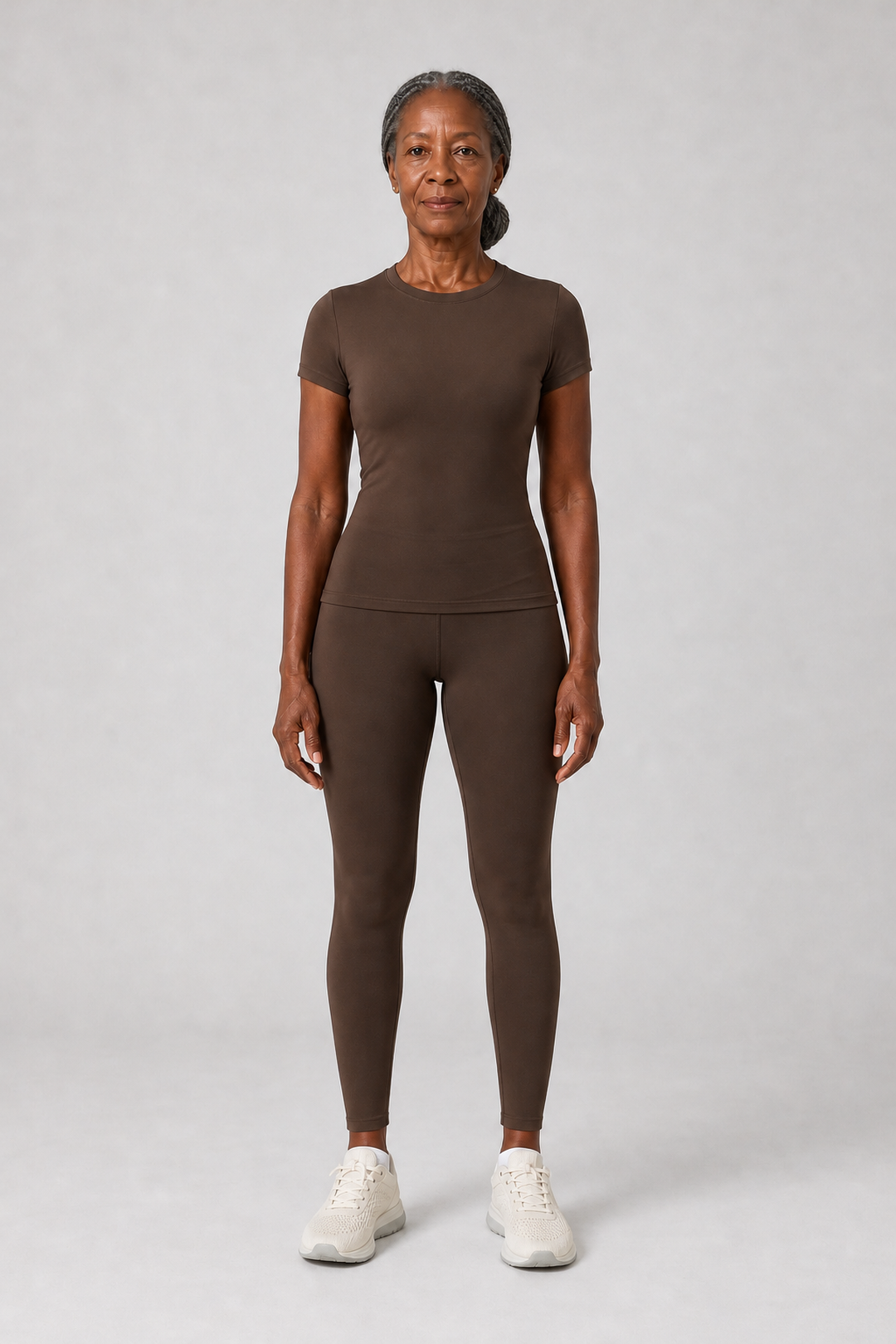 Omolade in Espresso Black Short-Sleeve Top + Trousers