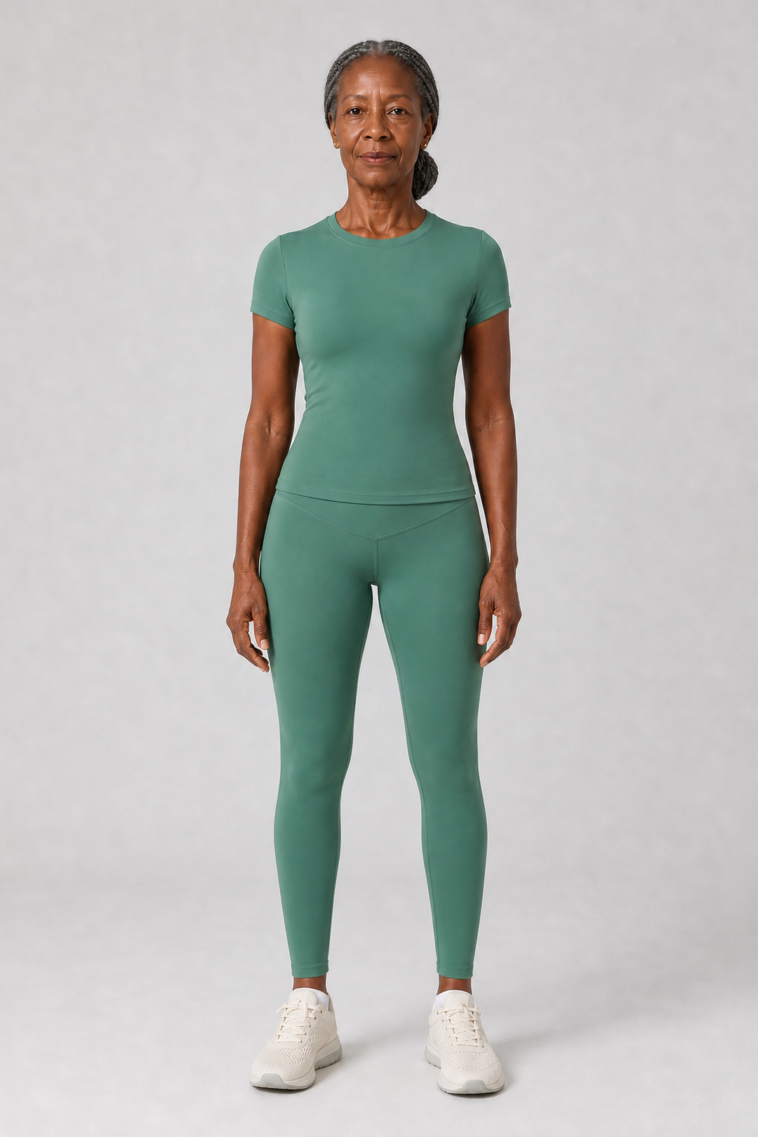 Omolade in Ocean Green Short-Sleeve Top + Trousers