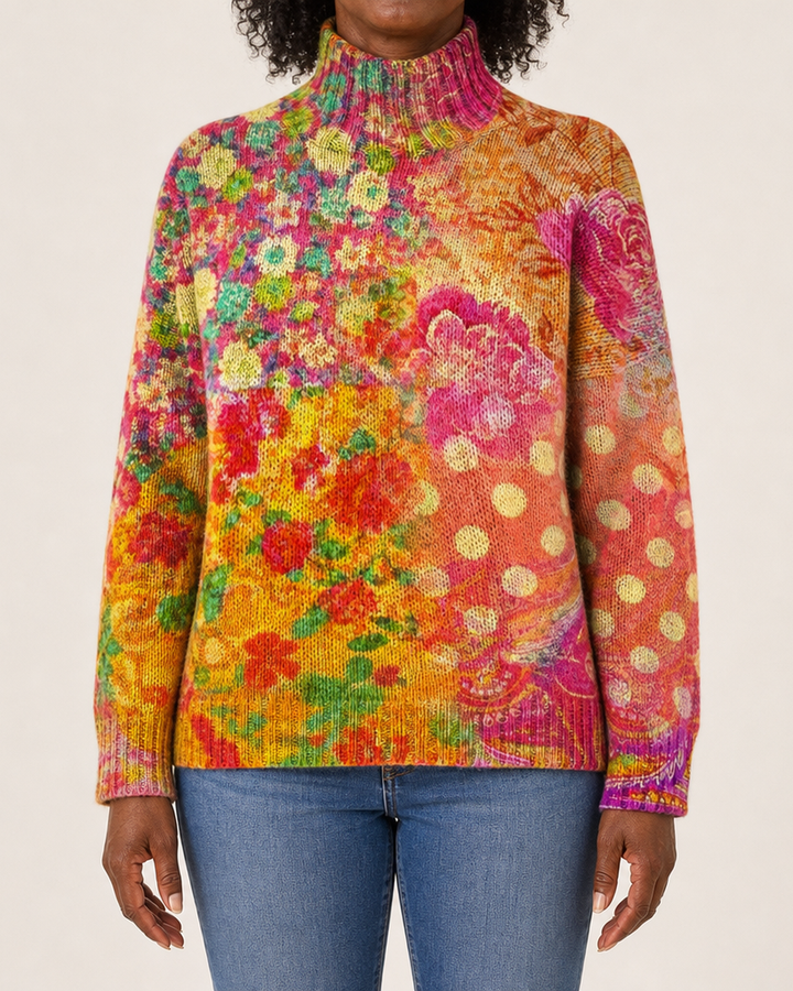 Selena | Floral Polka Dot Turtleneck