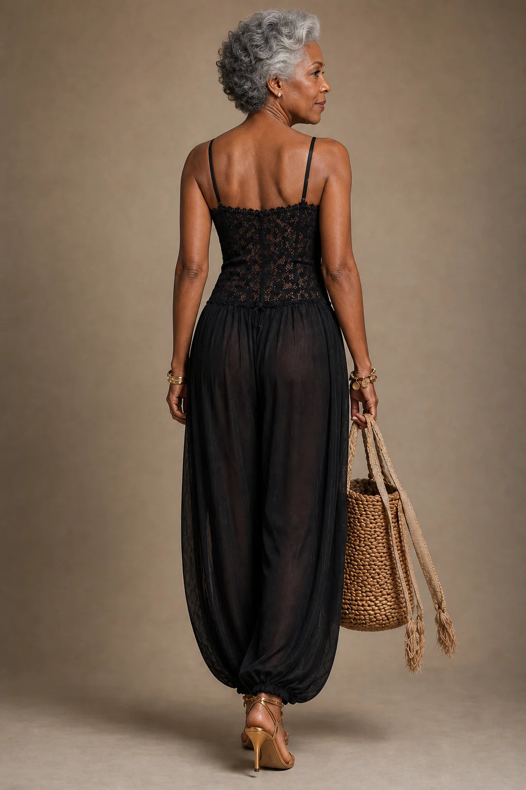 Laia | Flowing Lace Halter Jumpsuit