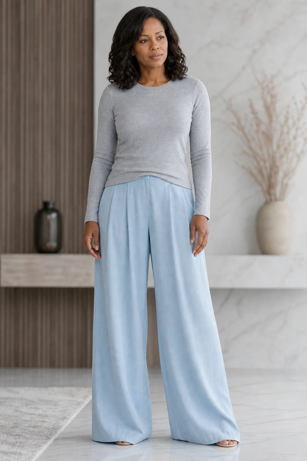 Maevra | V-Neck Wide-Leg Jumpsuit
