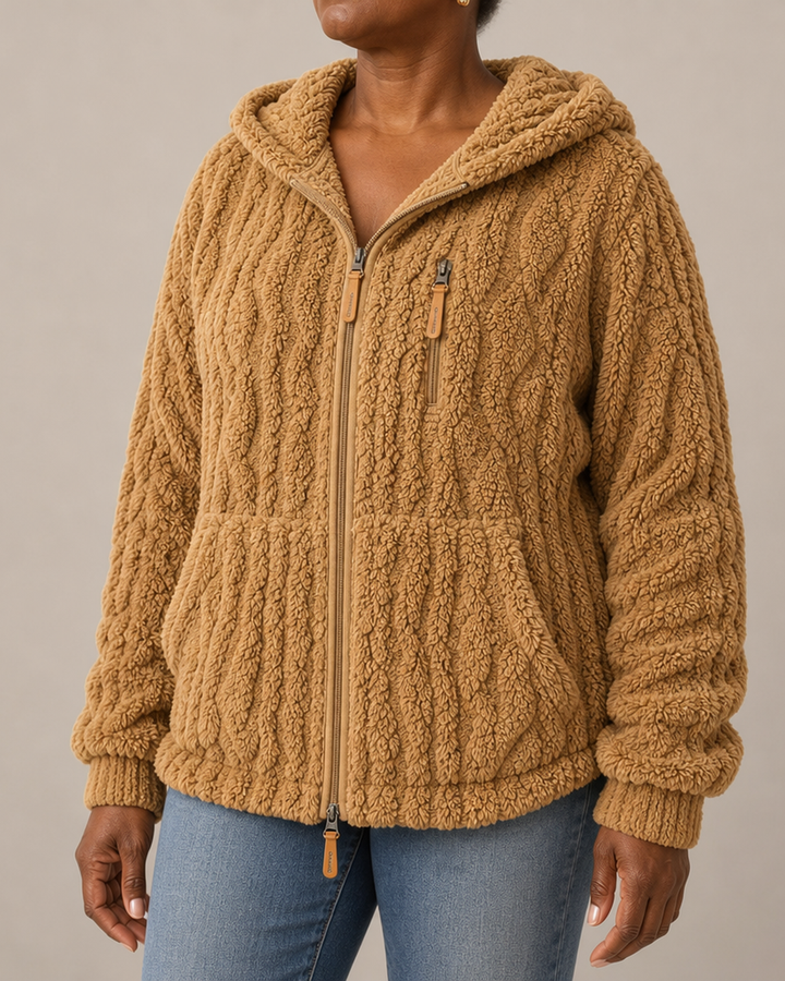 Adeline | Cozy Textured Fleece Zip-Up Jacket