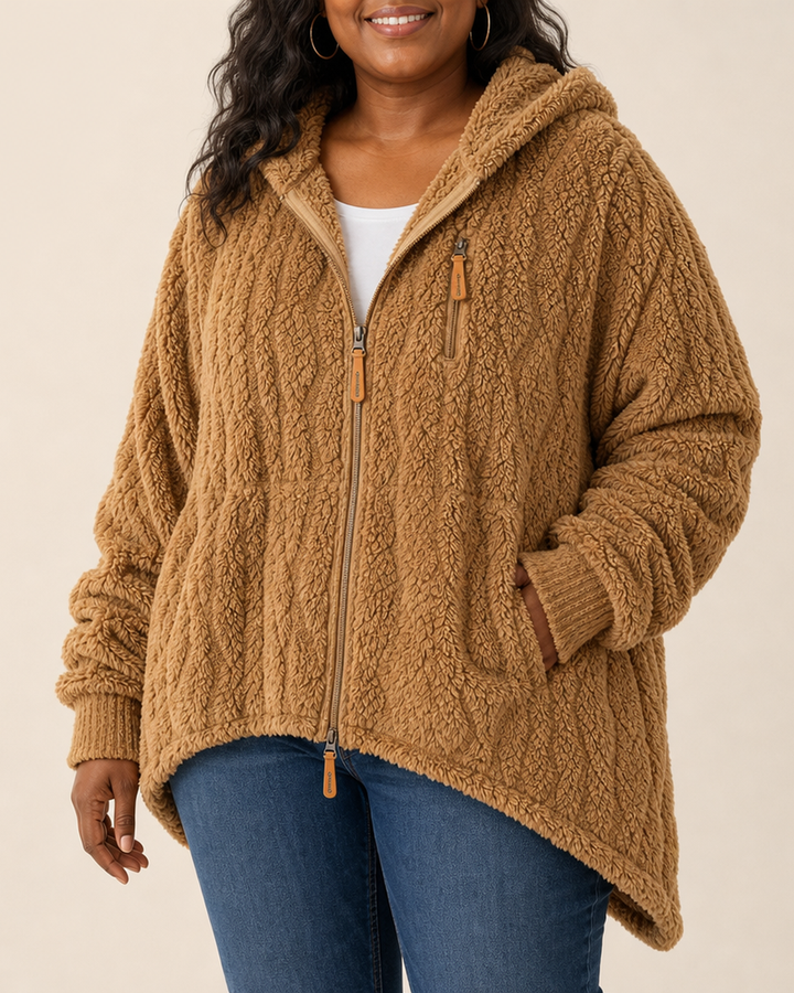 Adeline | Cozy Textured Fleece Zip-Up Jacket