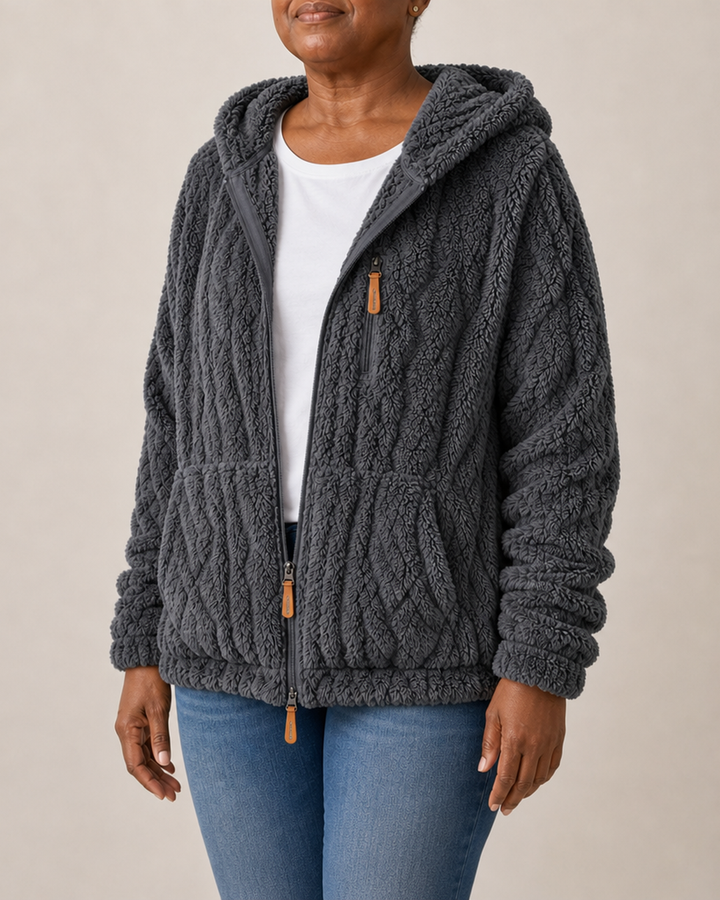 Lisa | Textured Fleece Zip-Up Coat
