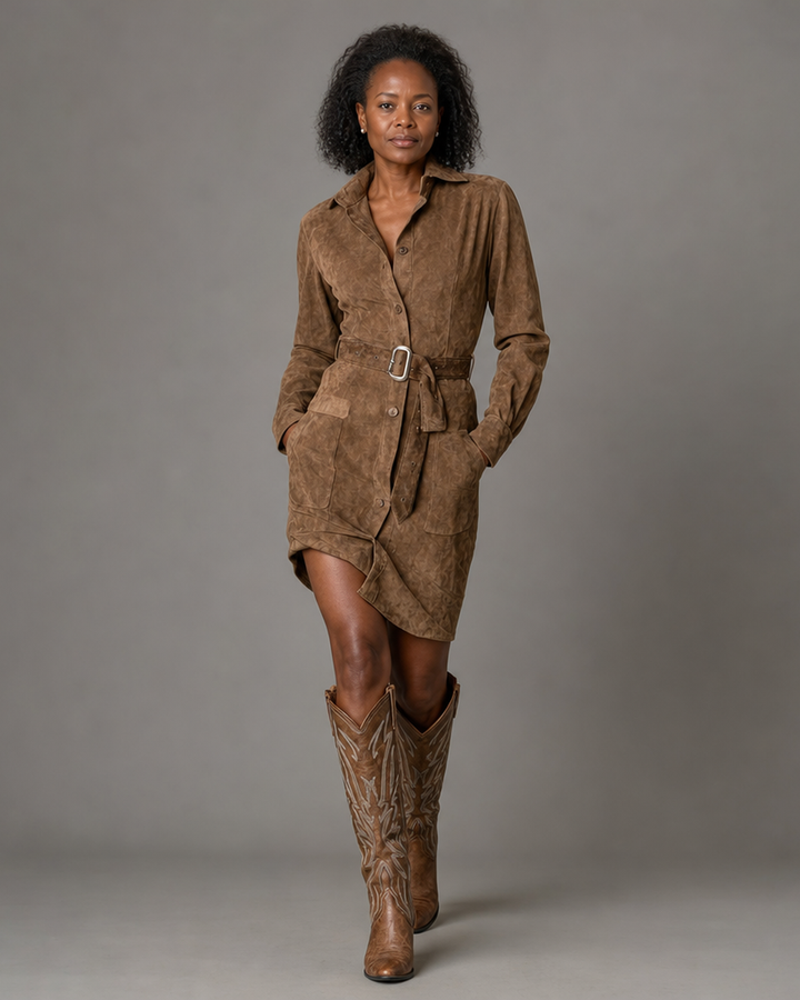 Adeline | Robe Midi en Suédine