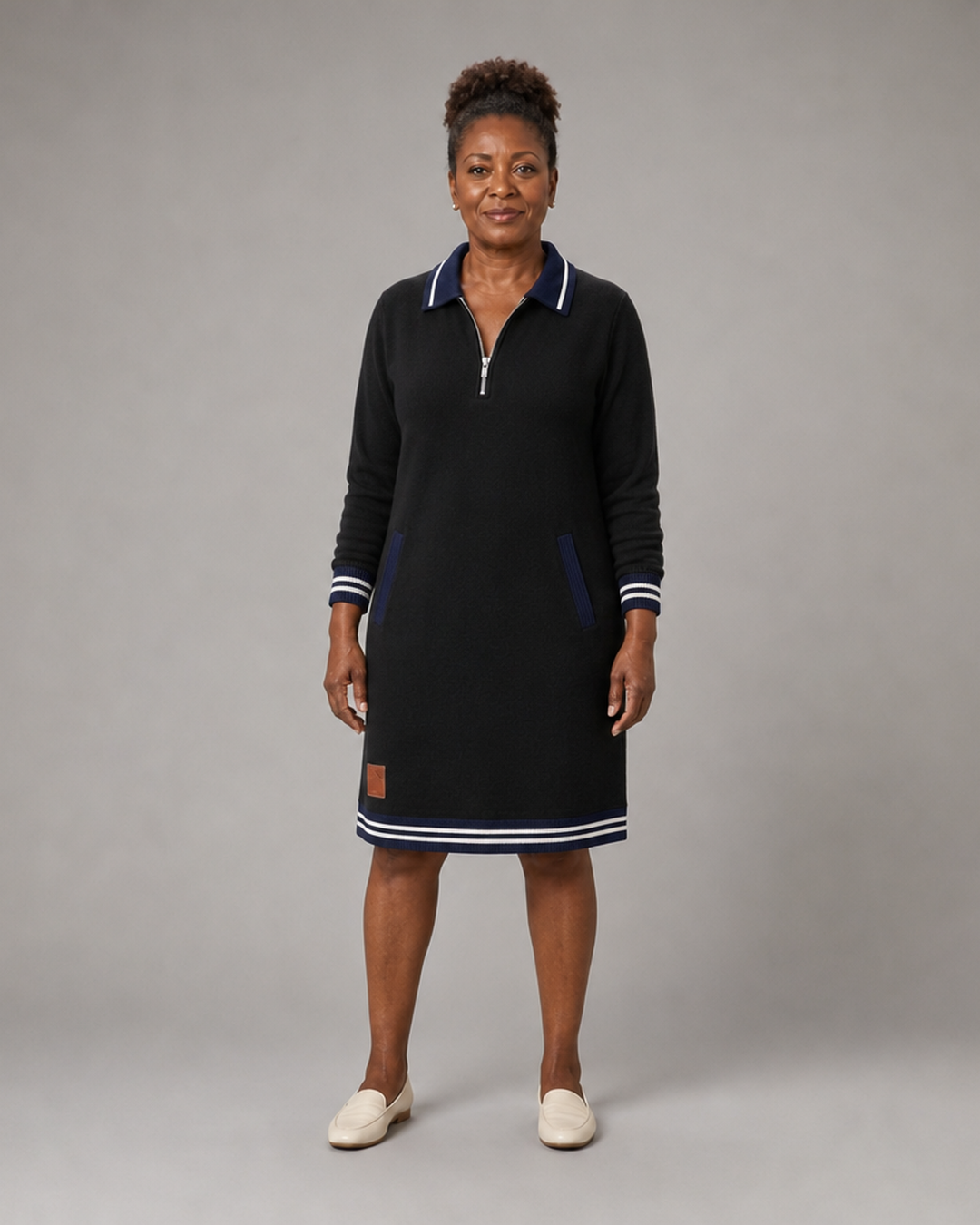 Adeline Women's Half Zip Polo Sweatshirt Dress