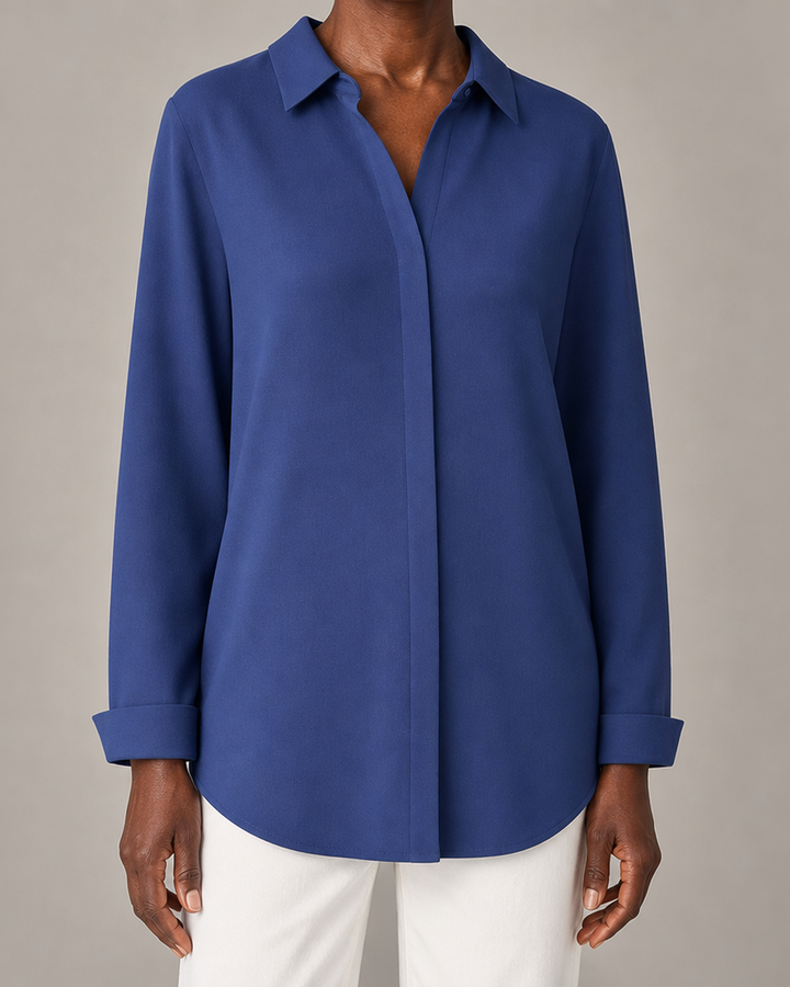Ainsley | Casual Loose Fit Collared Blouse