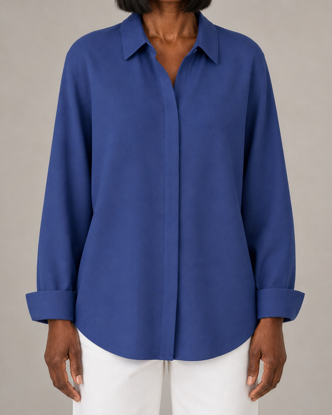 Ainsley™ | Casual Loose Fit Collared Blouse