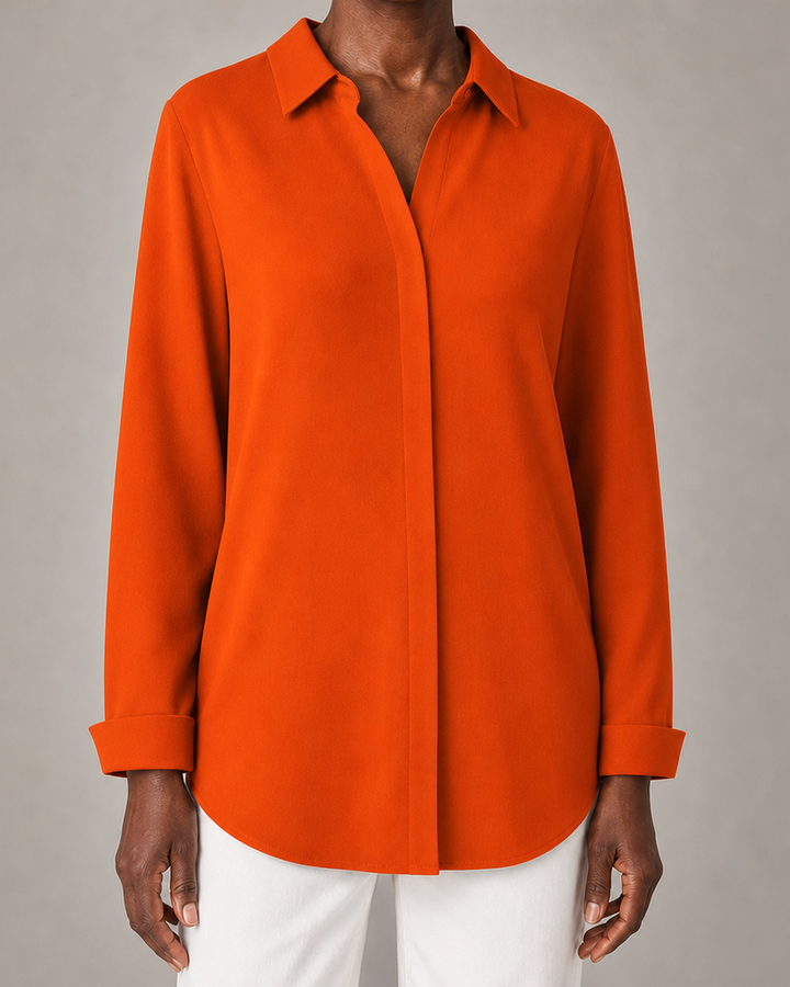 Ainsley™ | Casual Loose Fit Collared Blouse