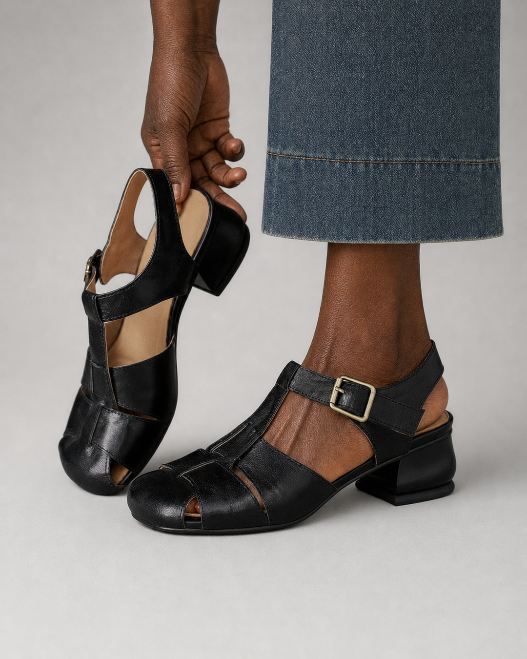 Joann | Genuine Leather Shoes - Black