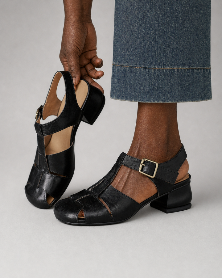 Joann | Genuine Leather Shoes - Black