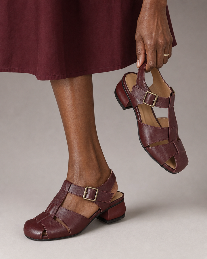 Joann | Genuine Leather Shoes - Red