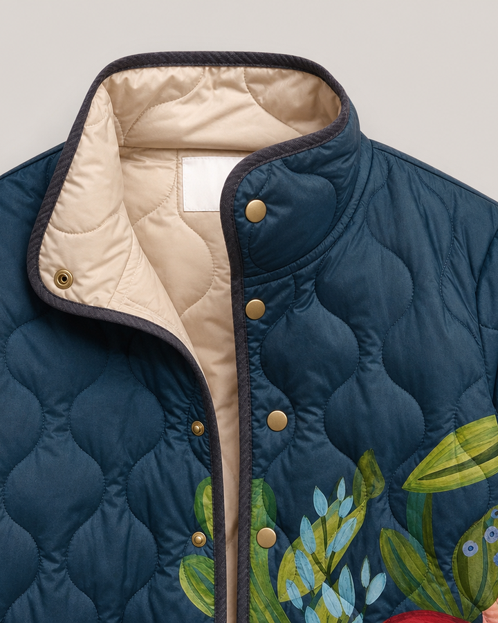 Amaya | Vintage Floral Print Quilted Jacket