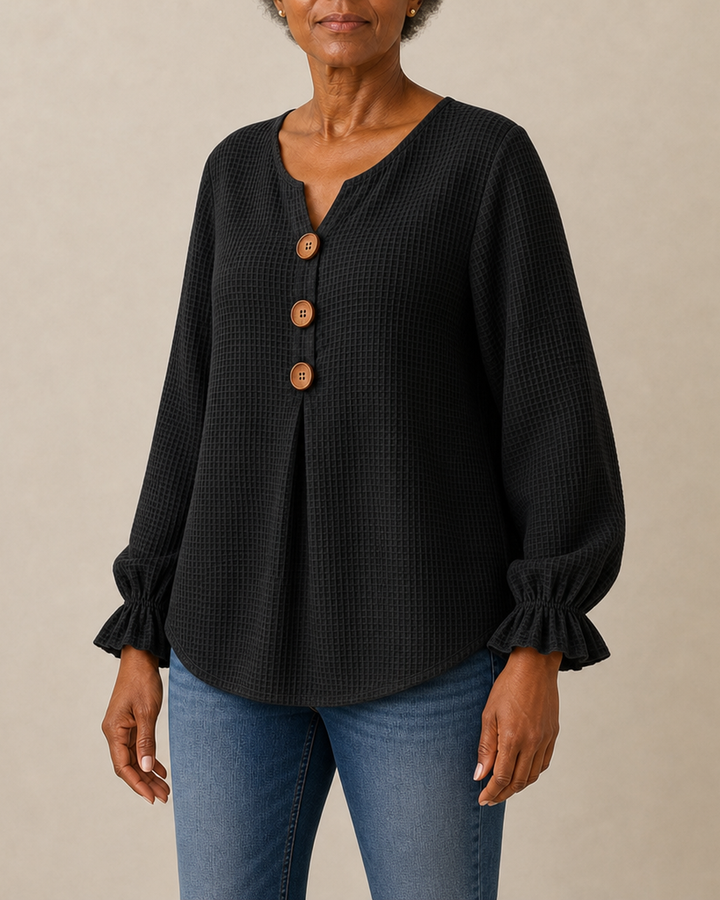 Sally | Textured Button Relaxed Coat