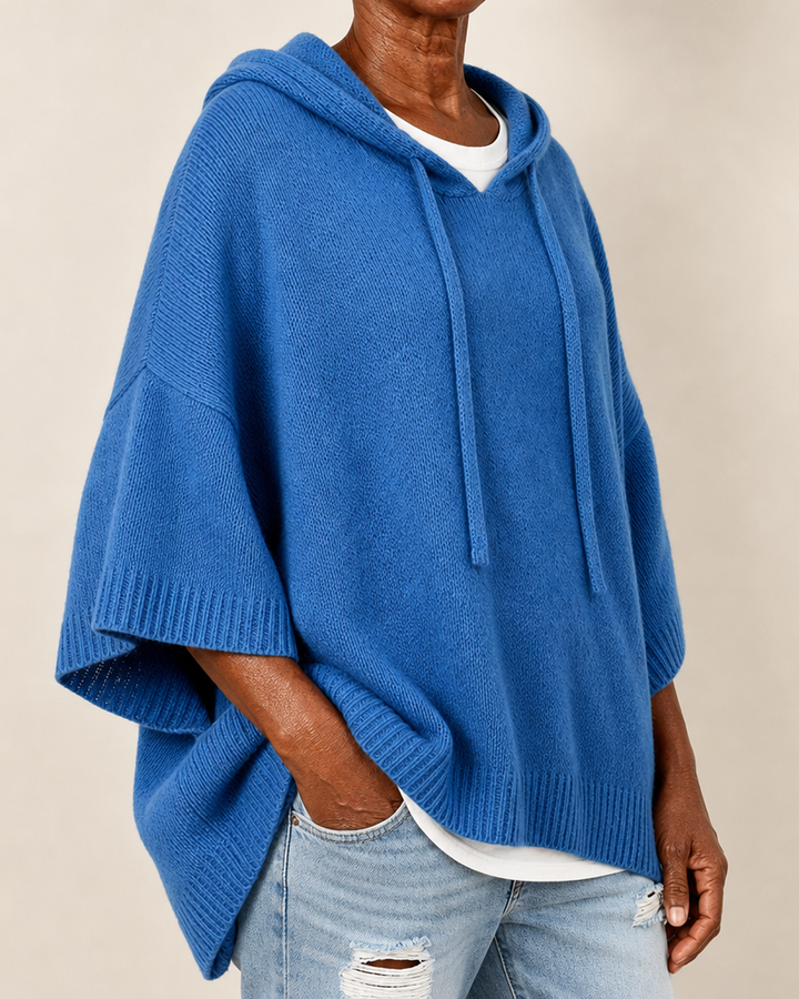 Amelie – Blue Poncho Sweater