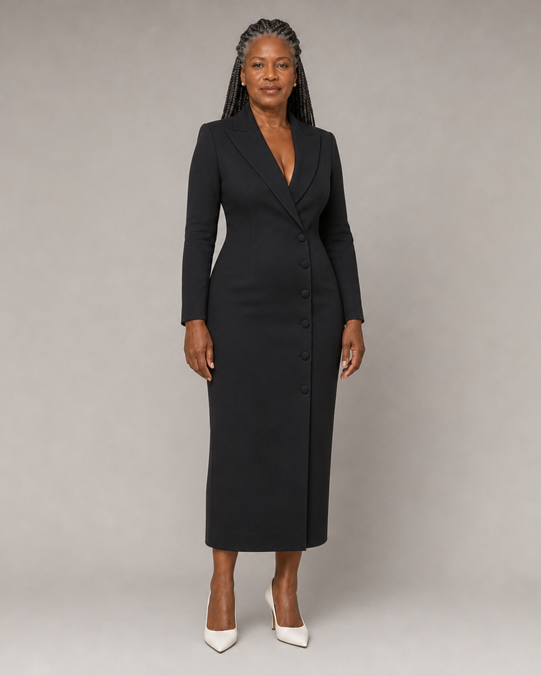 Anna | Elegant Tailored Midi Dress