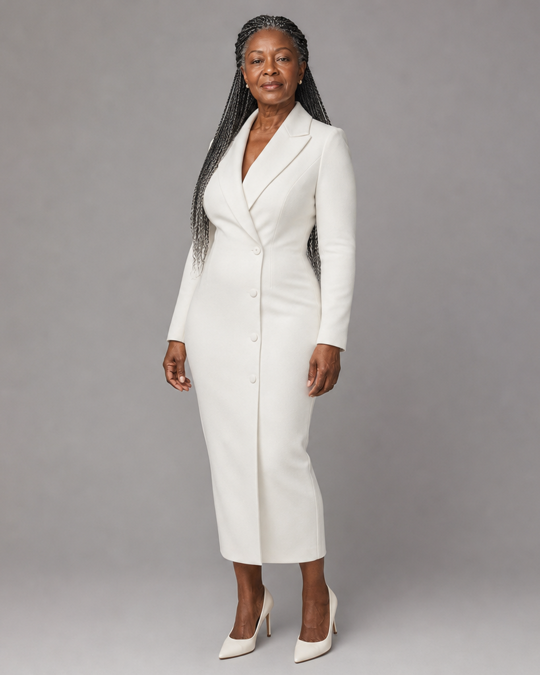 Anna | Elegant Tailored Midi Dress