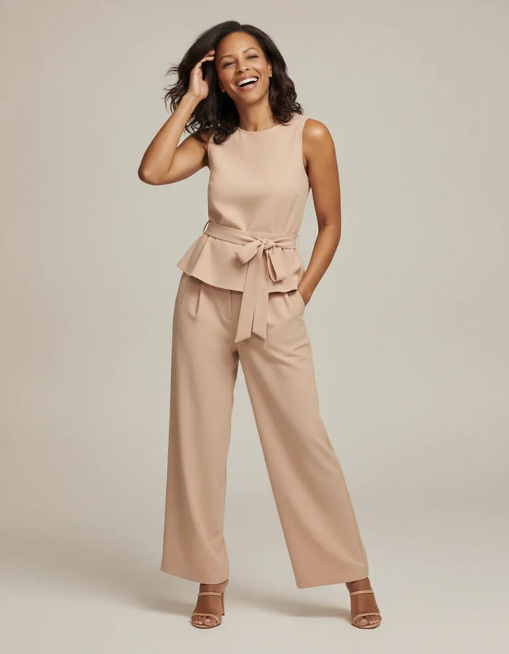 Camila | Tie-Waist Peplum Two-Piece Set
