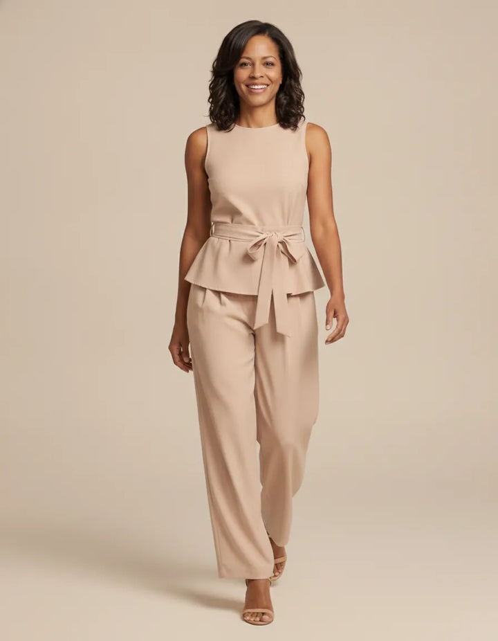 Camila | Tie-Waist Peplum Two-Piece Set