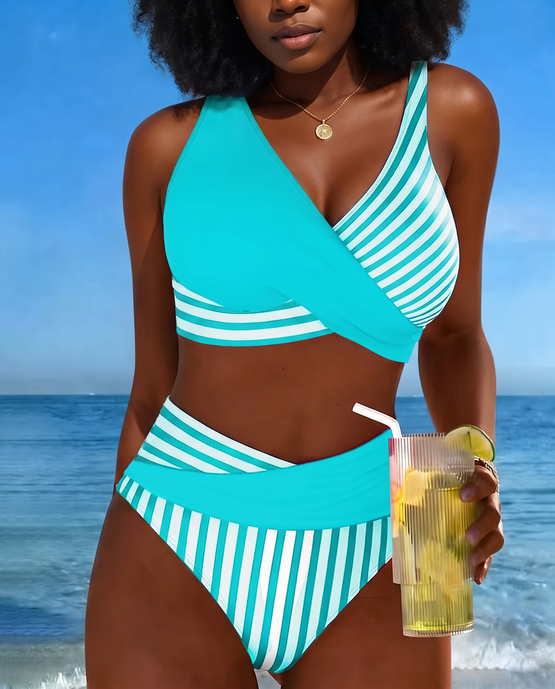 Jada | Crossed Stripes Bikini