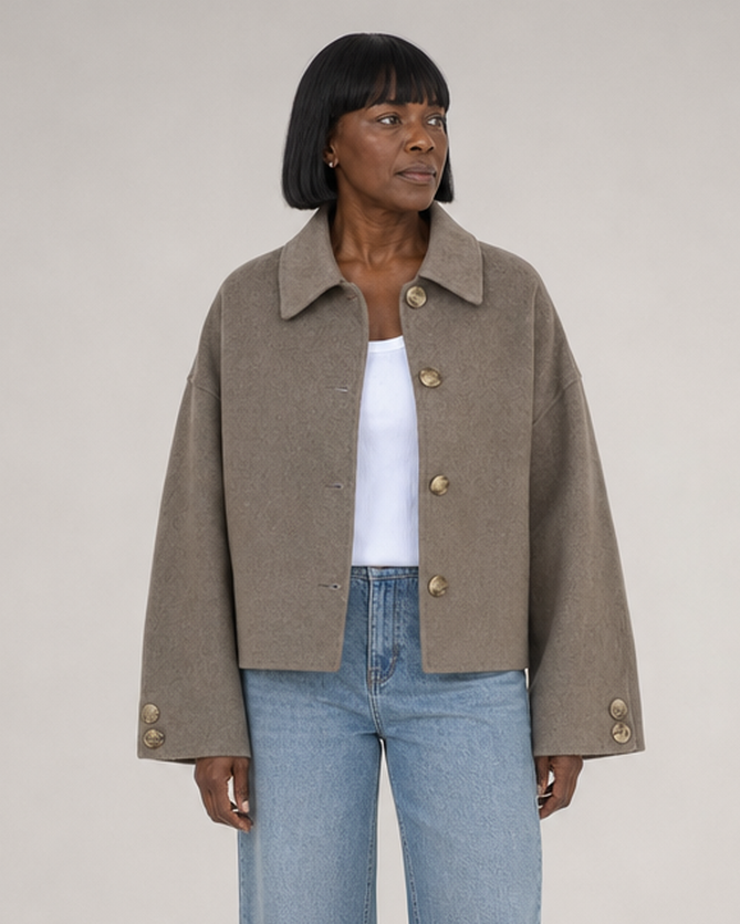 Women | Boxy Cropped Wool Coat Jacket