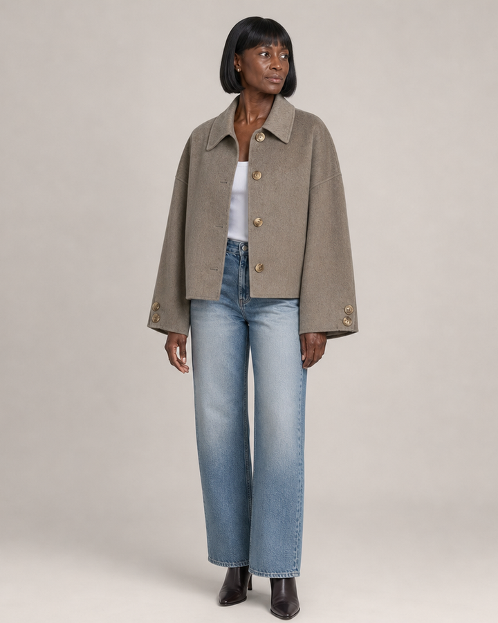 Women | Boxy Cropped Wool Coat Jacket