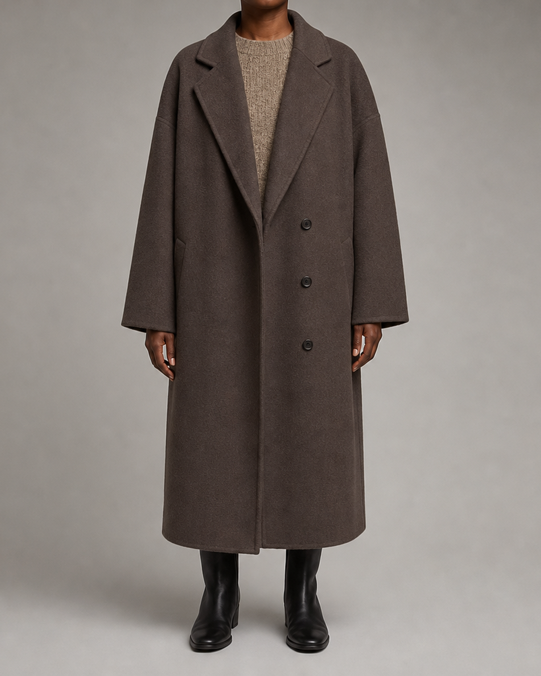 Women | Oversized Longline Double-Breasted Wool Coat