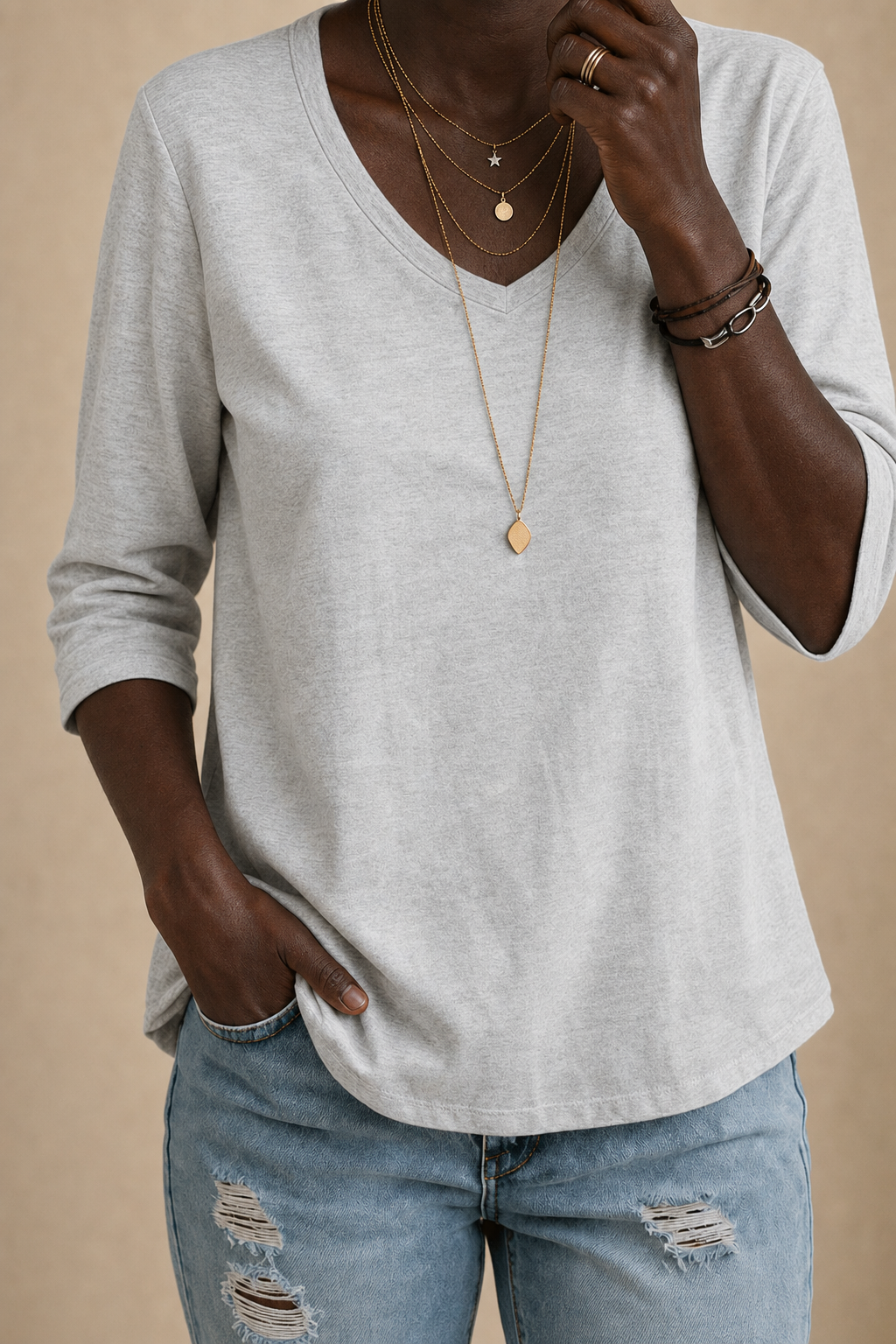 Aster | Classic V-Neck Tee