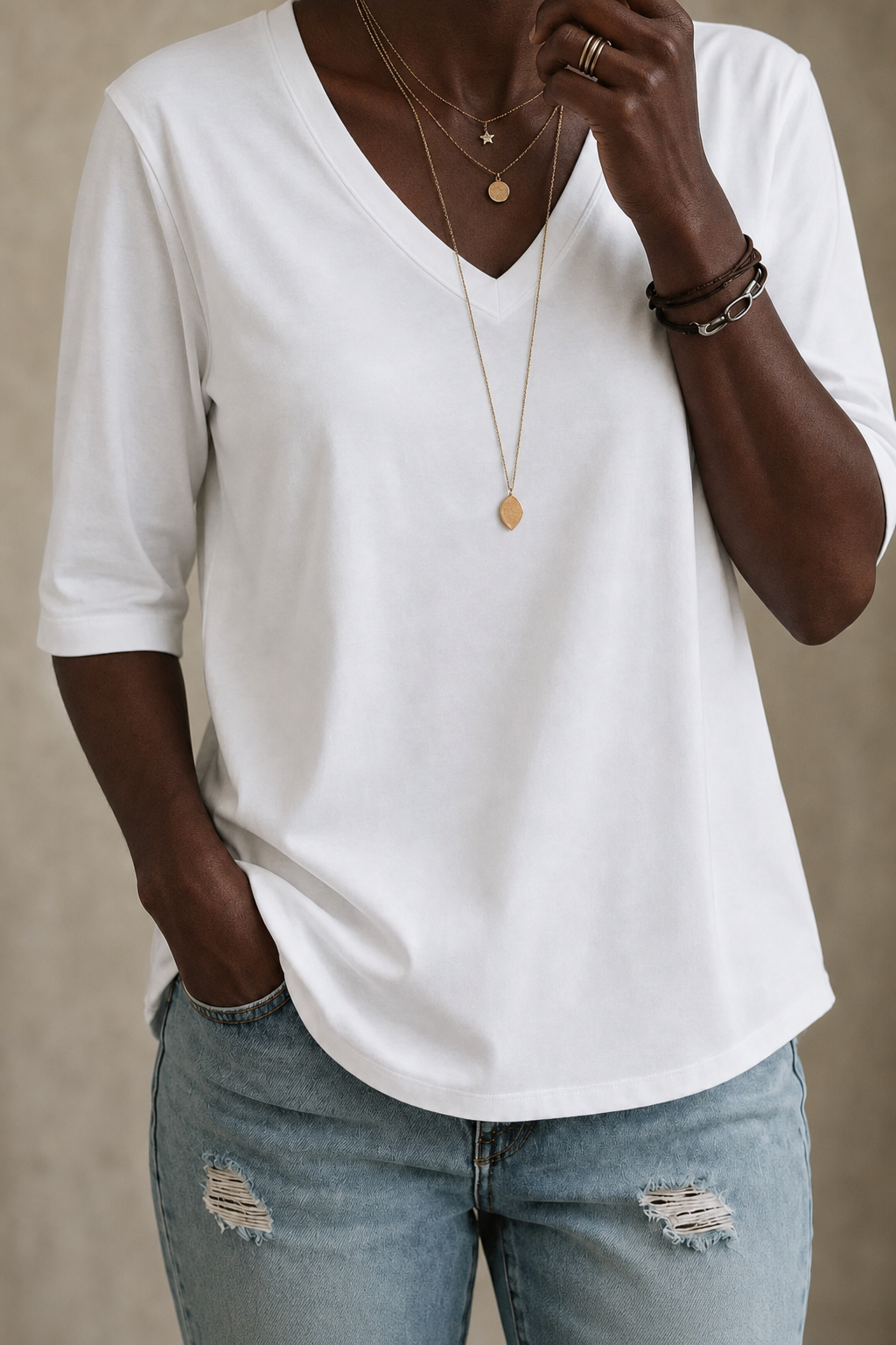 Aurelia | Classic V-Neck Tee